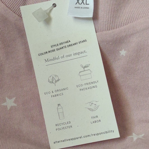 NWT ALTERNATIVE APPAREL Headliner Sustainable ShortSleeve Knit Pullover Crop Top - Picture 5 of 5
